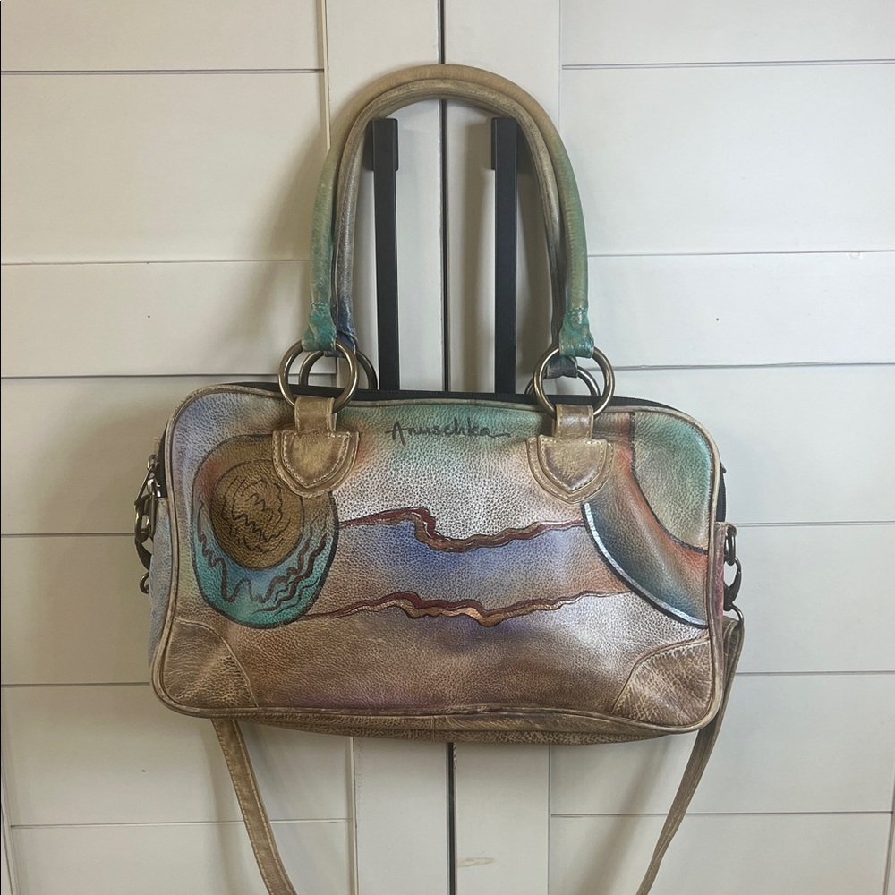 Anuschka Multicolor Hand-Painted Artesian Geometr… - image 1